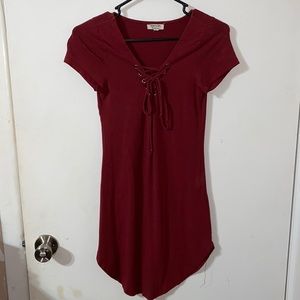 Maroon Heart & Hips Dress
